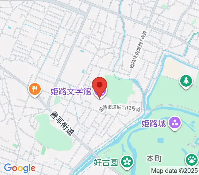 姫路文学館の地図