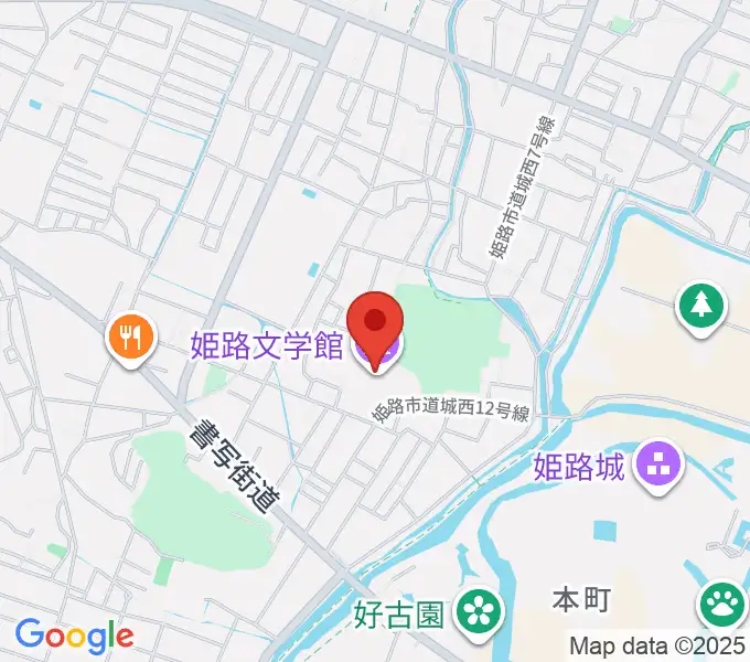 姫路文学館の地図