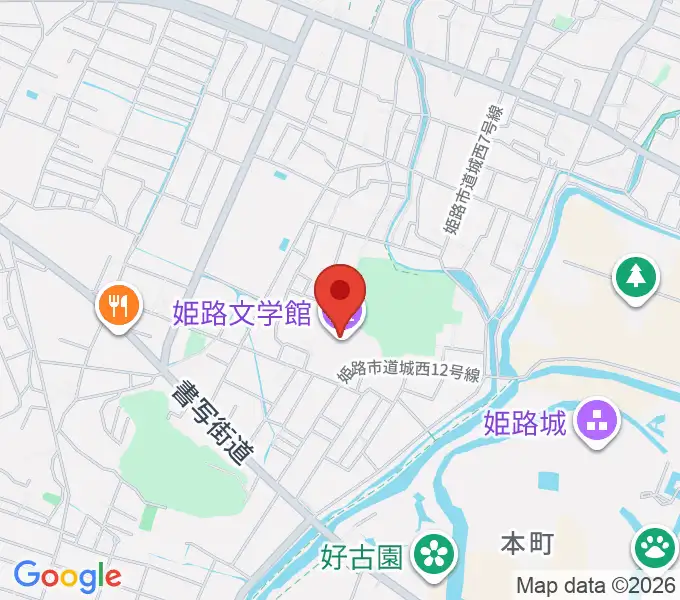 姫路文学館の地図