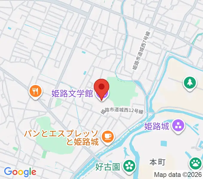 姫路文学館の地図