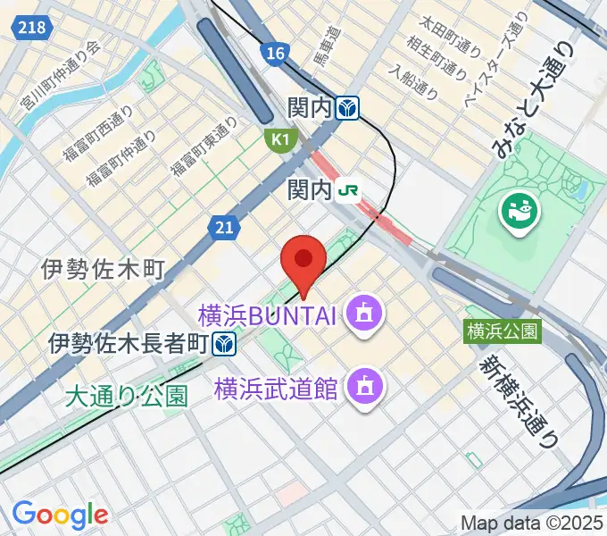 横浜市技能文化会館 匠プラザの地図