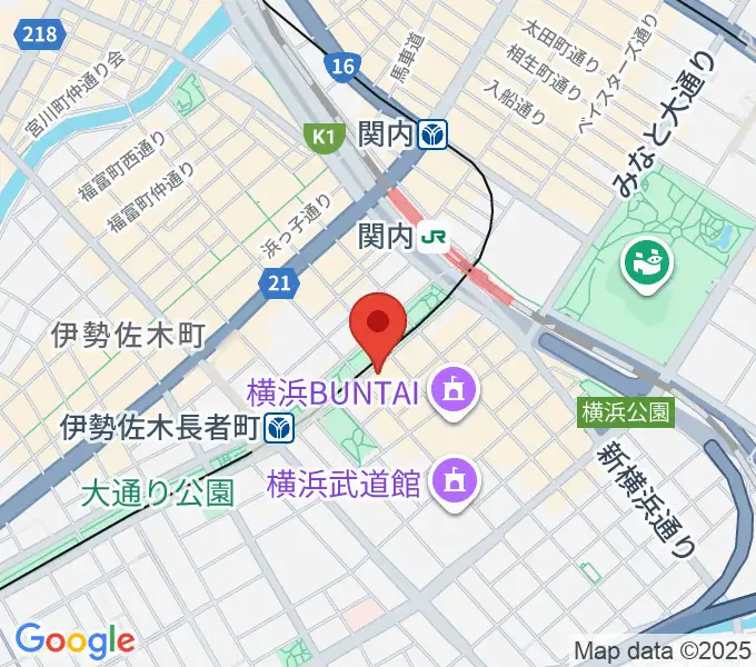 横浜市技能文化会館 匠プラザの地図