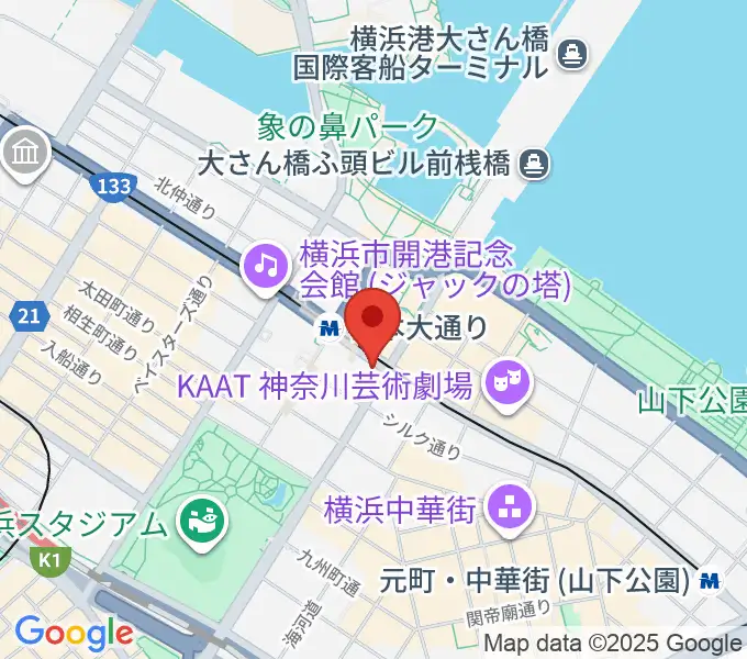 横浜都市発展記念館の地図