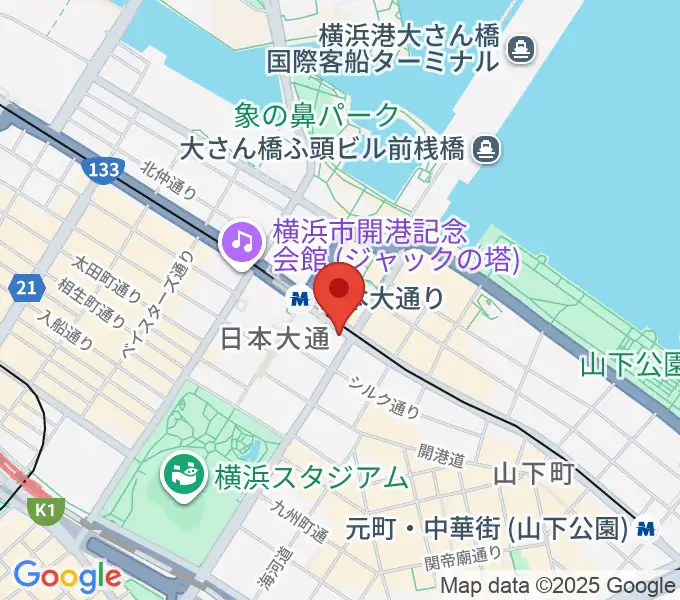 横浜都市発展記念館の地図
