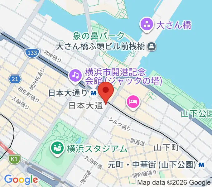 横浜都市発展記念館の地図