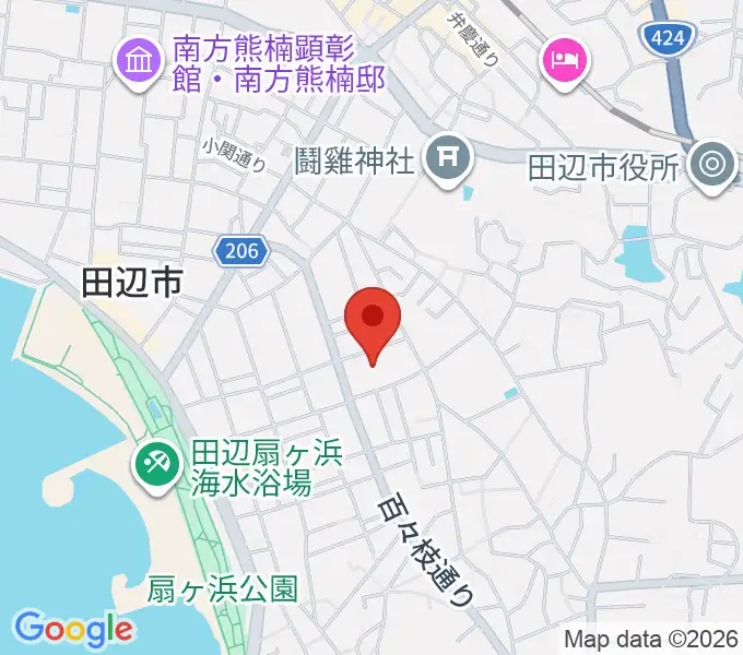 田辺市立歴史民俗資料館の地図