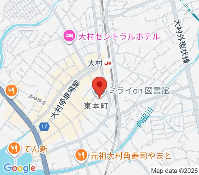 大村市歴史資料館の地図