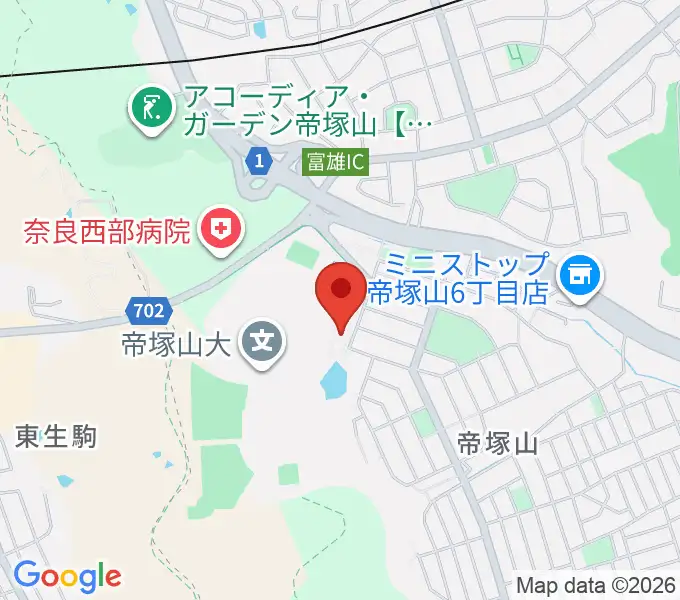 帝塚山大学附属博物館の地図
