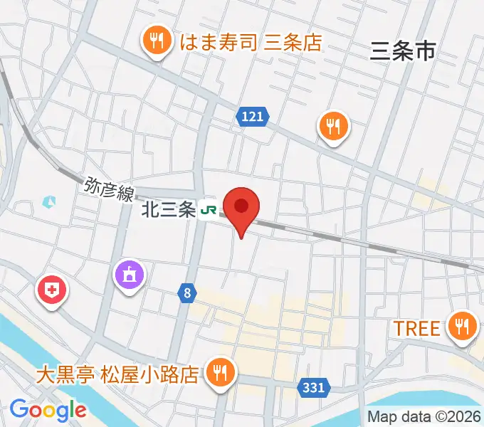 三条市歴史民俗産業資料館の地図