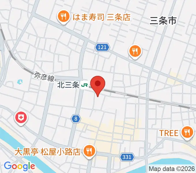 三条市歴史民俗産業資料館の地図