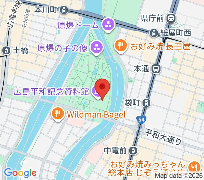 広島平和記念資料館の地図