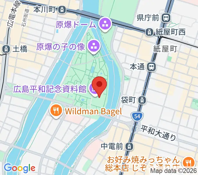 広島平和記念資料館の地図