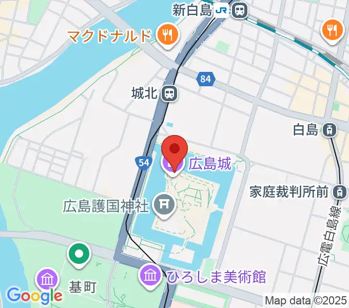 広島城天守の地図