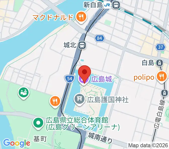 広島城天守の地図