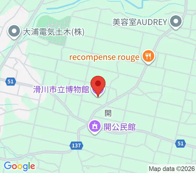 滑川市立博物館の地図
