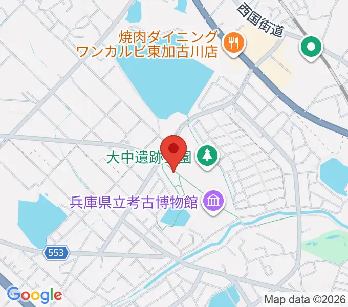 播磨町郷土資料館の地図