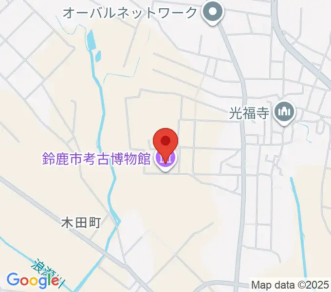 鈴鹿市考古博物館の地図