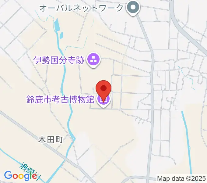 鈴鹿市考古博物館の地図