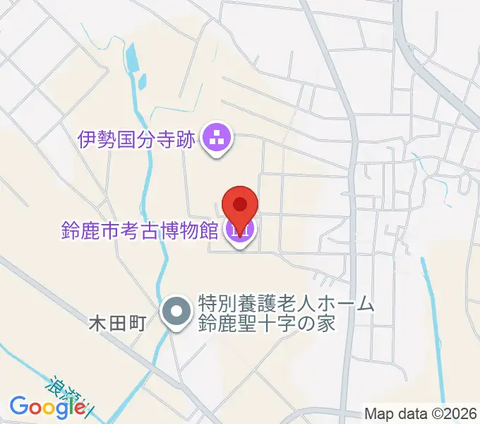 鈴鹿市考古博物館の地図