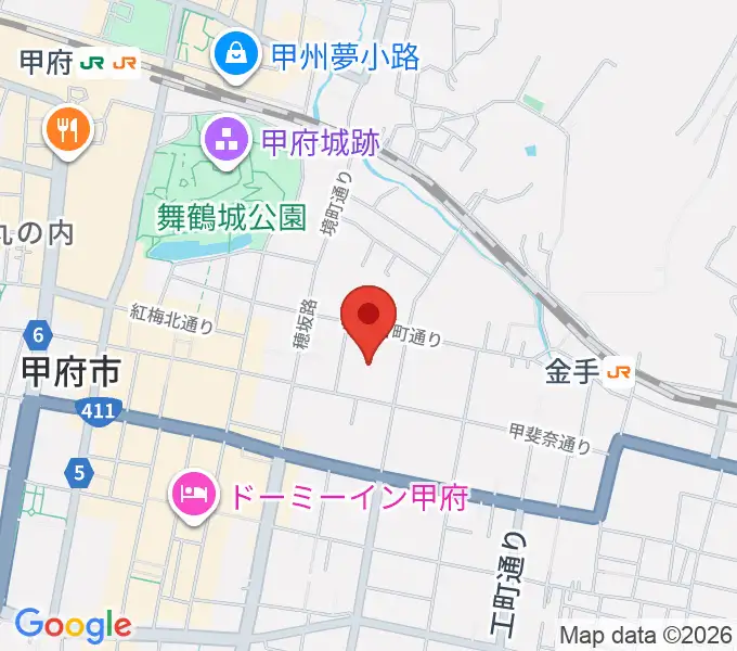 山梨中銀金融資料館の地図