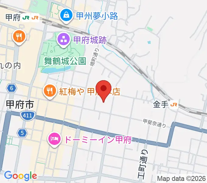 山梨中銀金融資料館の地図
