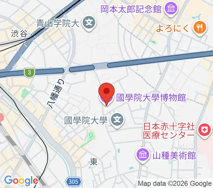 國學院大學博物館の地図