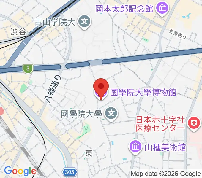 國學院大學博物館の地図