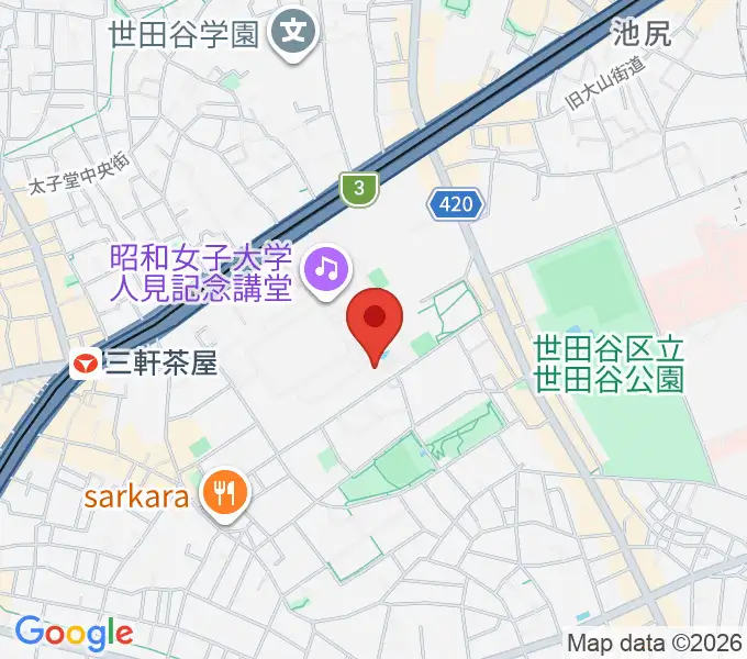 昭和女子大学光葉博物館の地図