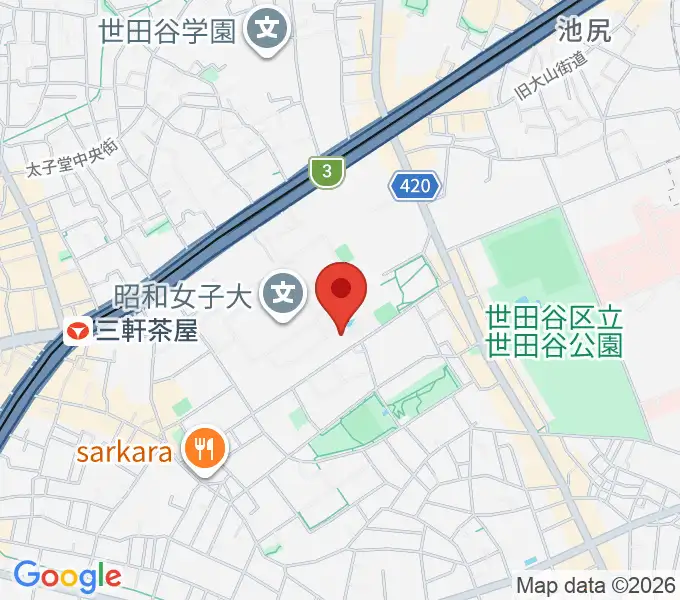 昭和女子大学光葉博物館の地図
