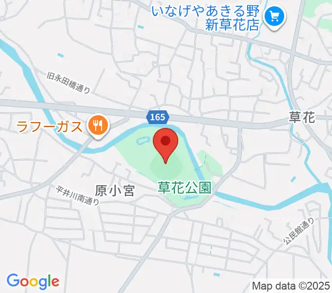内田電気商会グリーンフィールド草花の地図