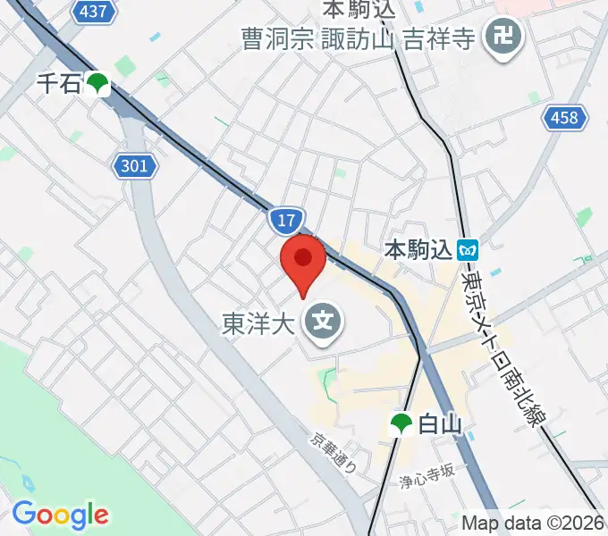 東洋大学井上円了記念博物館の地図