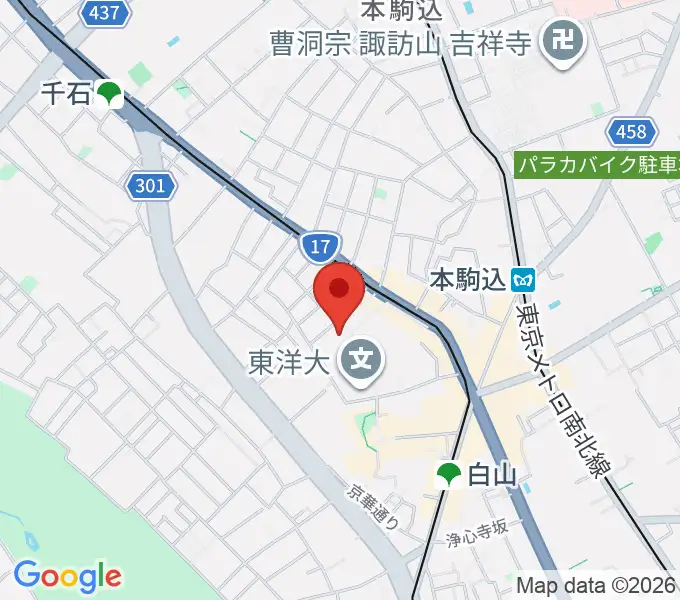 東洋大学井上円了記念博物館の地図