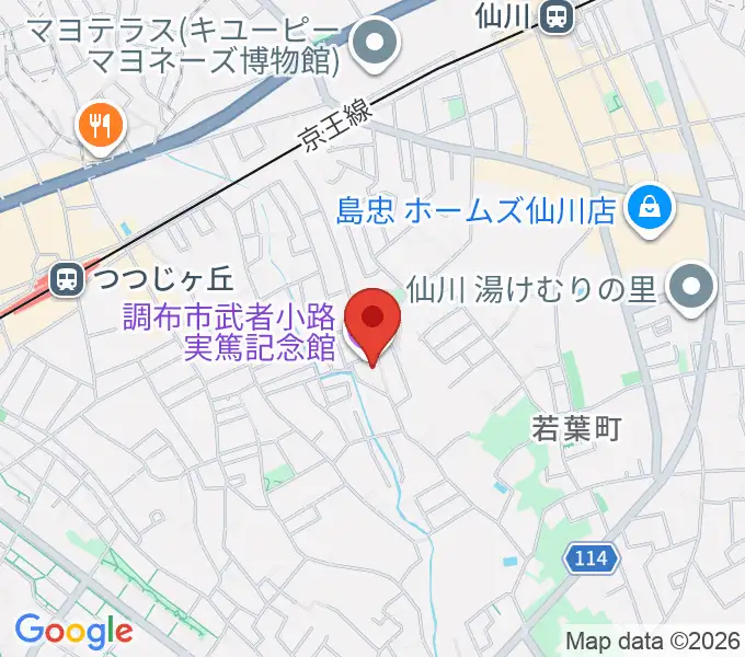 調布市武者小路実篤記念館の地図