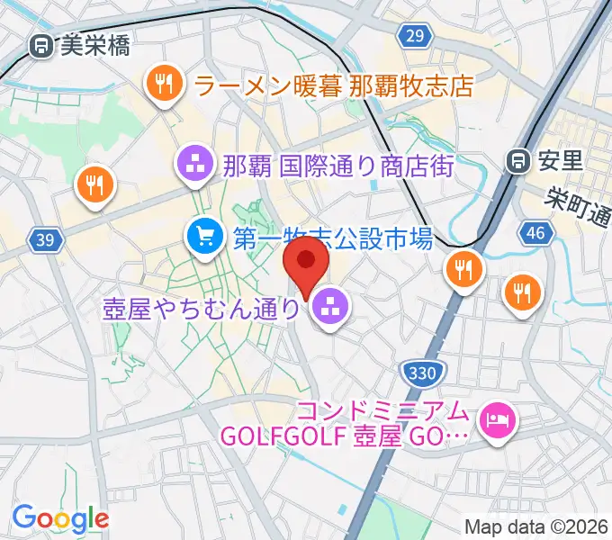 那覇市立壺屋焼物博物館の地図