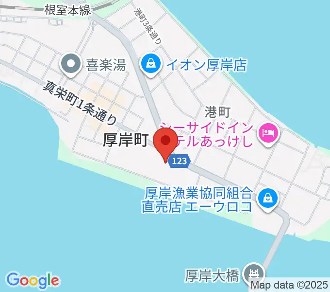 厚岸町海事記念館の地図