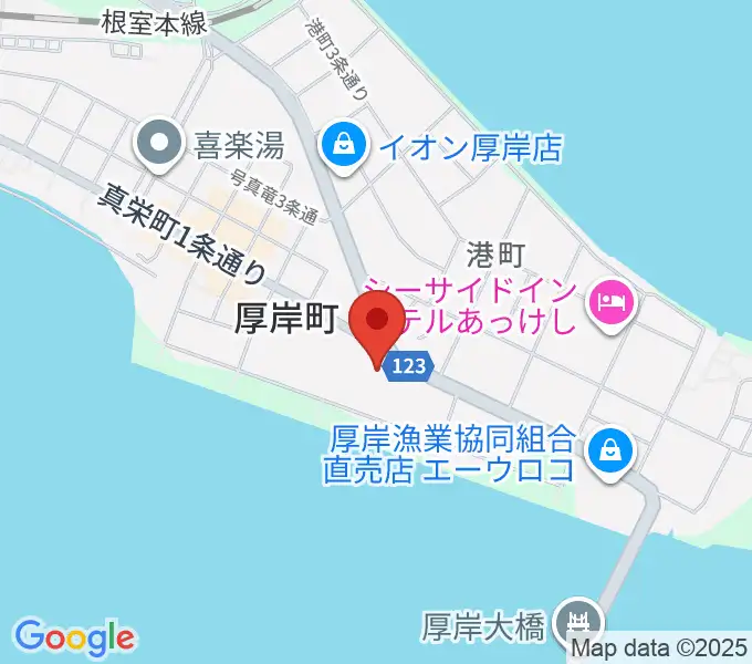 厚岸町海事記念館の地図