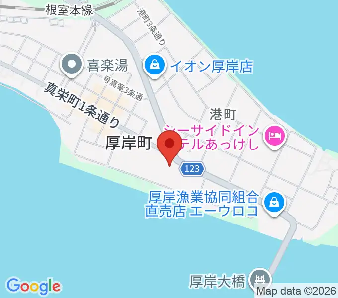 厚岸町海事記念館の地図