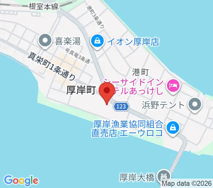 厚岸町海事記念館の地図