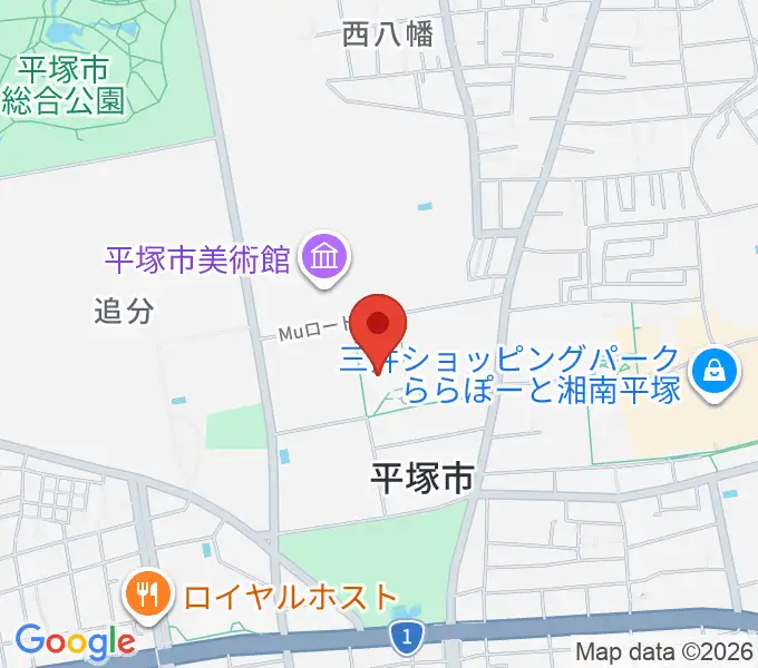 平塚市博物館の地図