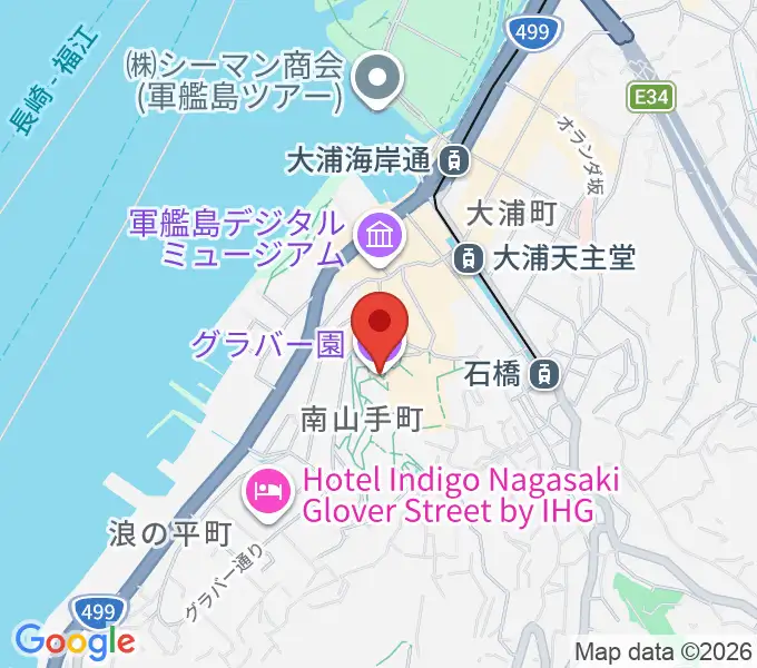 グラバー園の地図