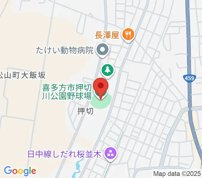 押切川公園レゾナック野球場の地図