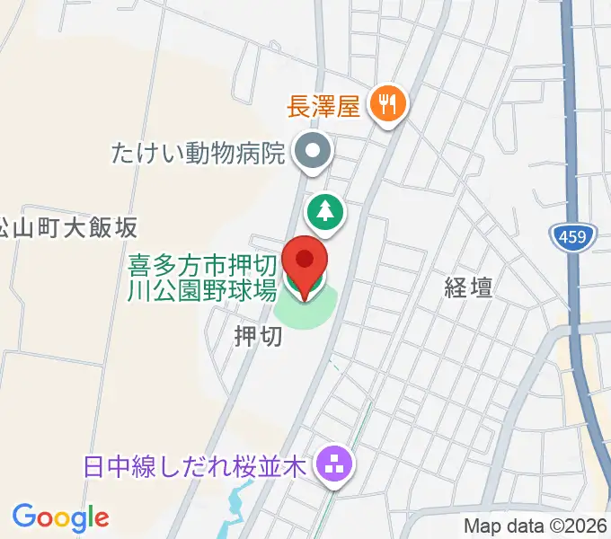 押切川公園レゾナック野球場の地図