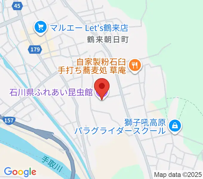 石川県ふれあい昆虫館の地図