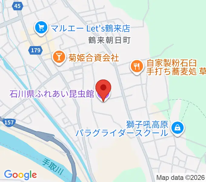 石川県ふれあい昆虫館の地図