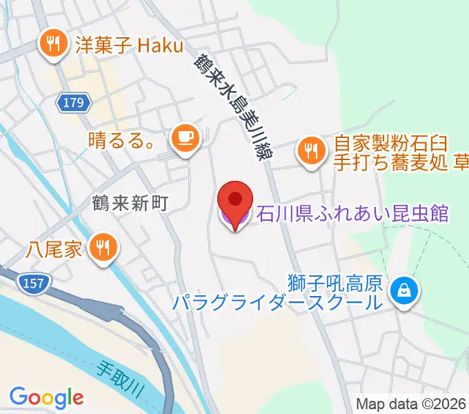 石川県ふれあい昆虫館の地図