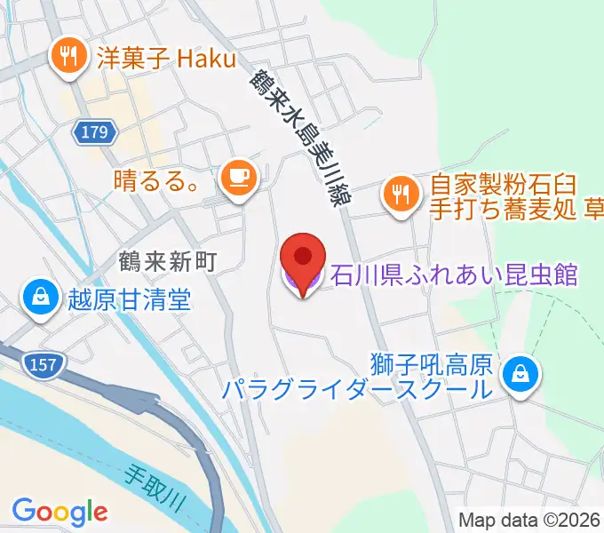 石川県ふれあい昆虫館の地図