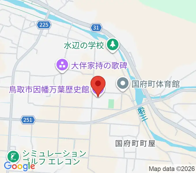 鳥取市因幡万葉歴史館の地図