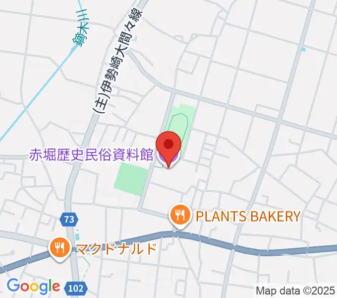 赤堀歴史民俗資料館の地図
