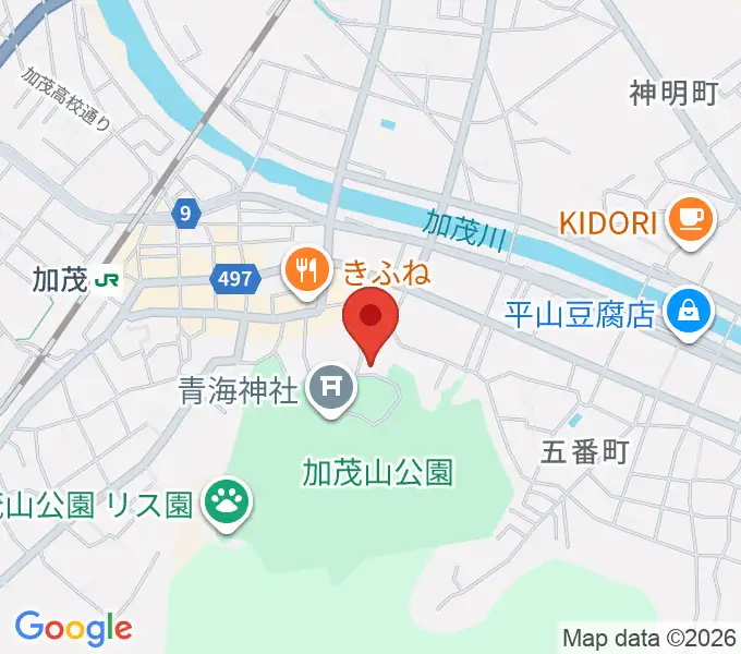 加茂市民俗資料館の地図