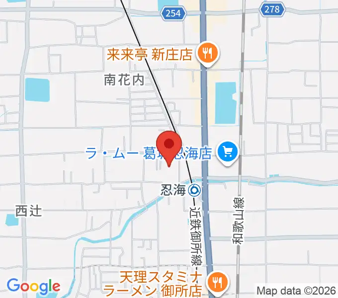葛城市歴史博物館の地図